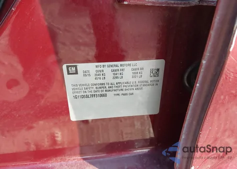 2015 Chevrolet Malibu 2Lt z USA, uszkodzony, nr VIN 1G11D5SL7FF310660